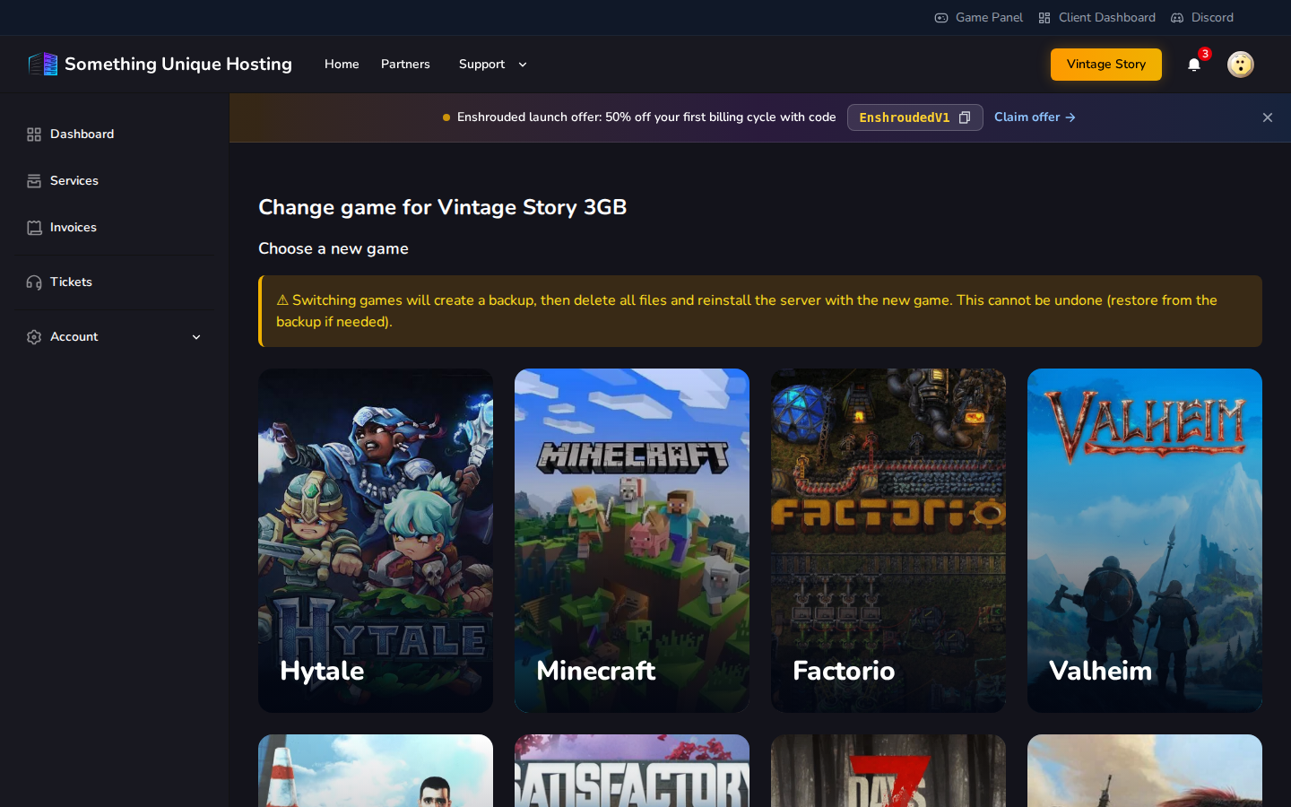 Choosing a new game