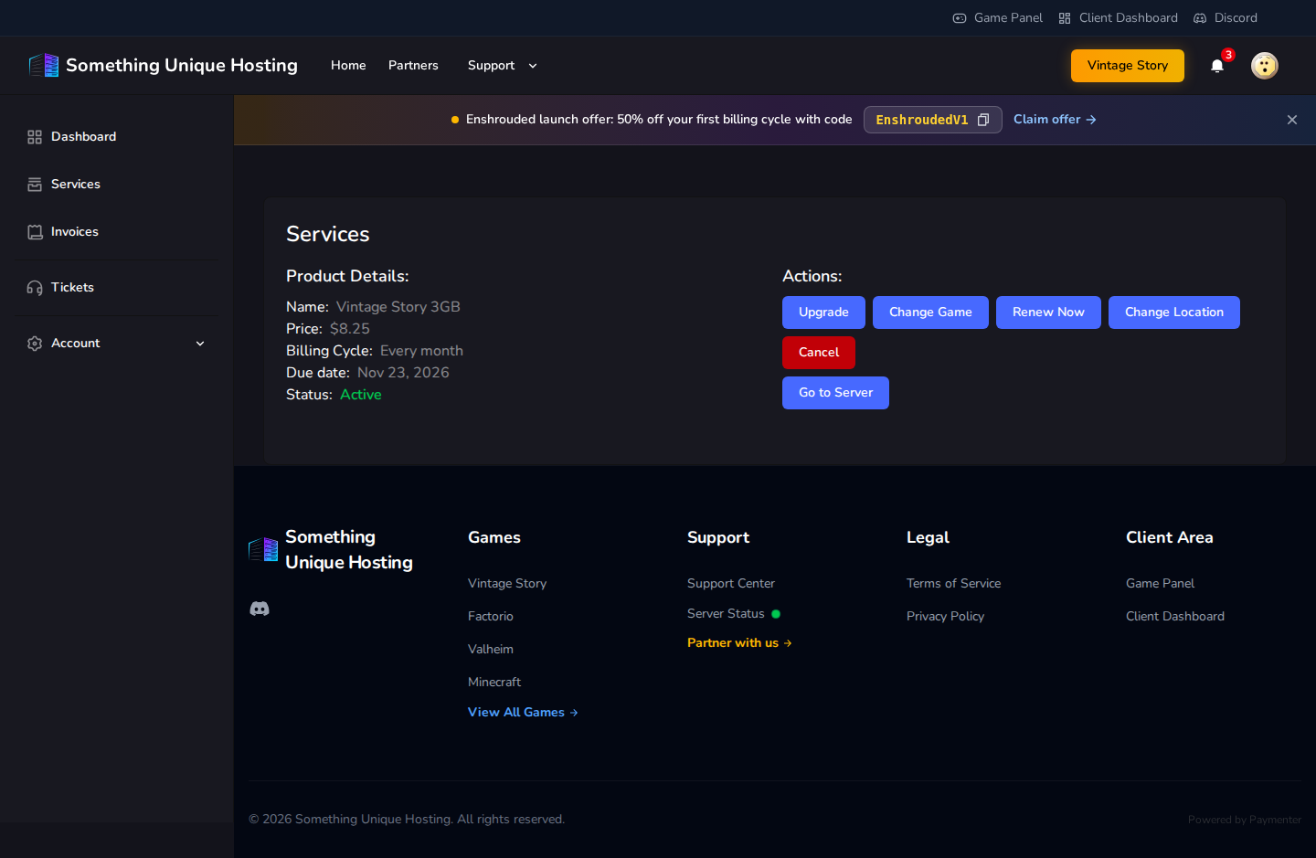 A service page